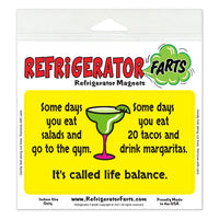 Funny Refrigerator Magnet, Salads Gym Versus Tacos Margaritas Life Balance, 5" x 3"