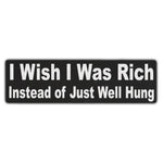 Bumper Sticker - I Wish I Was Rich Instead Of Just Well Hung 
