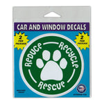 Window Decals (2-Pack) - Reduce, Recycle, Rescue (4" Diameter)