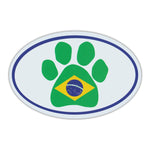 Oval Magnet - Dog Paw Brazilian Flag