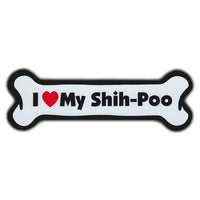 Dog Bone Magnet - I Love My Shih-Poo