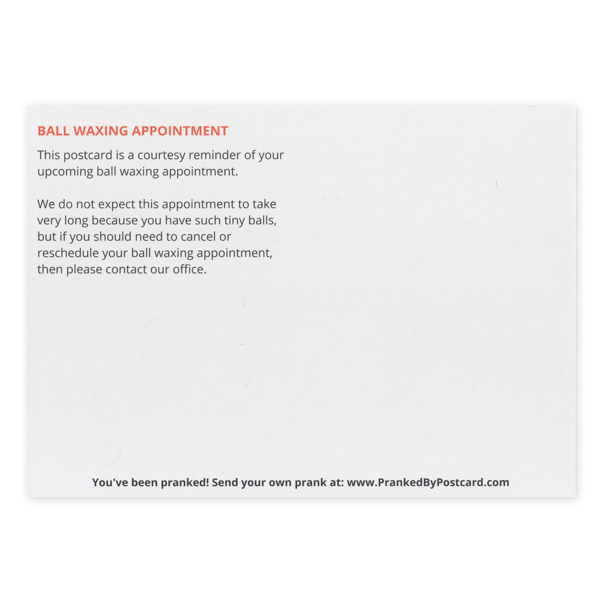 (10Pack) Bulk Prank Postcards Ball Waxing Appointment Reminder