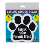 Window Decals (2-Pack) - Rescue is Our Favorite Breed (4.25" x 4")