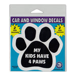 Window Decals (2-Pack) - My Kids Have Four Paws (4.5" x 4.25")