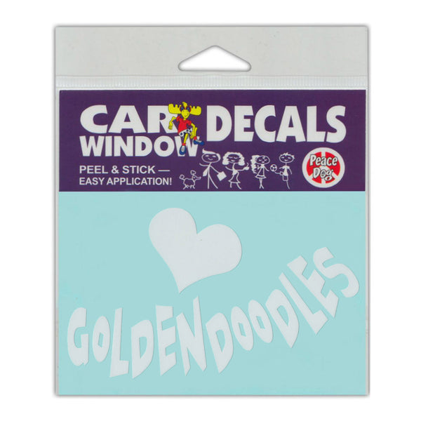 Window Decal - Love Goldendoodles (4.5" x 3")