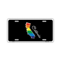 Aluminum License Plate Cover - Rainbow Gay Pride Flag California