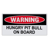 Funny Warning Sticker - Hungry Pit Bull On Board