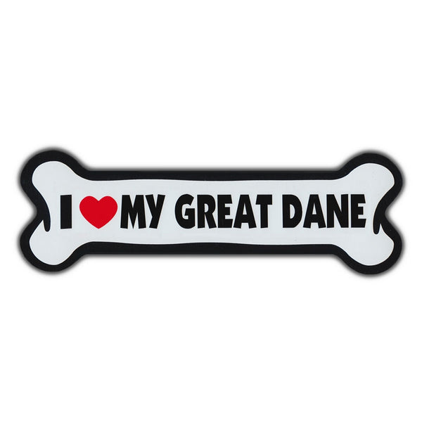 Giant Size Dog Bone Magnet - I Love My Great Dane