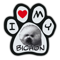 Picture Paw Magnet - I Love My Bichon