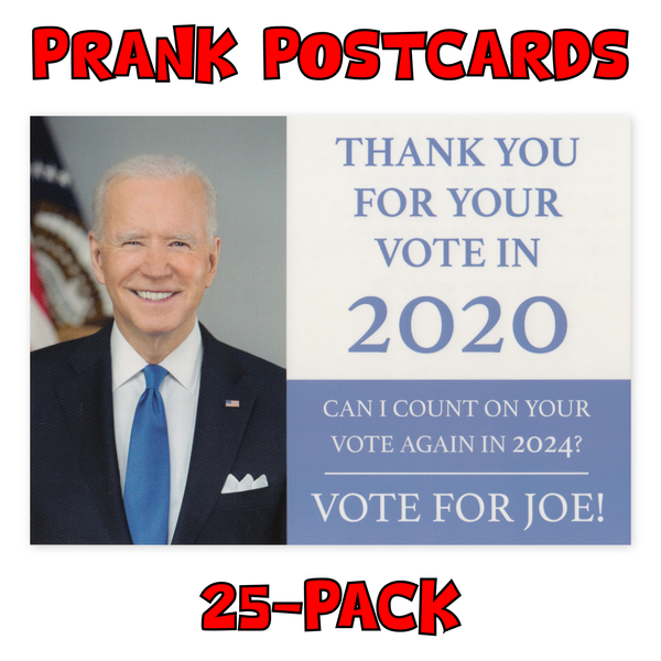 Prank Postcards (25-Pack, Joe Biden Vote)