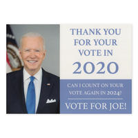 Prank Postcards (25-Pack, Joe Biden Vote) - Front Side