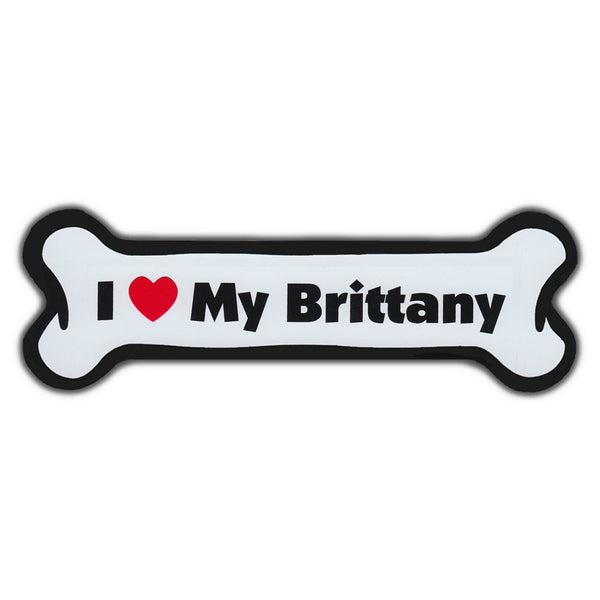 Dog Bone Magnet - I Love My Brittany