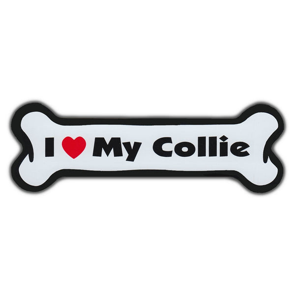 Dog Bone Magnet - I Love My Collie