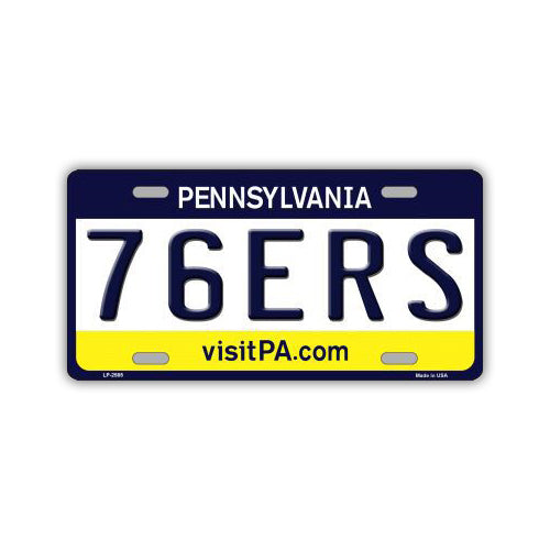 Aluminum License Plate Cover - Philadelphia 76ers