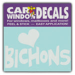 Window Decal - Love Bichons (4.5" Wide)