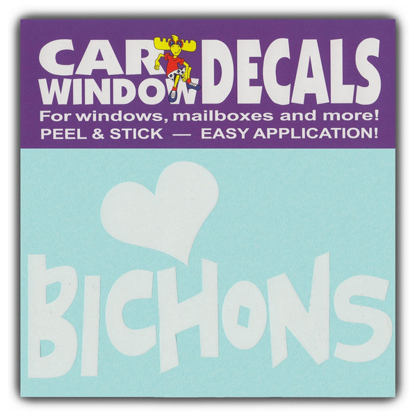 Window Decal - Love Bichons (4.5" Wide)