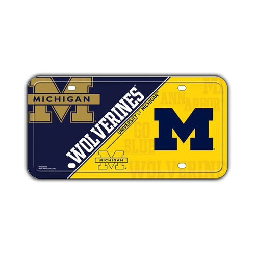 Embossed Aluminum License Plate Cover - University of Michigan
