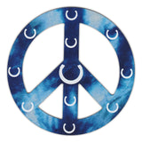 Magnet - Peace Sign, Blue Design w/Horseshoes (4.75" Round