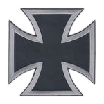 Patch - Motorcycle Biker Jacket/Vest Patch (Back Patch) - Black and Silver Maltese Cross 