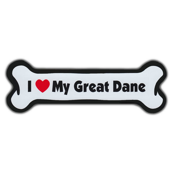 Dog Bone Magnet - I Love My Great Dane