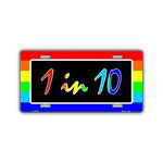 Aluminum License Plate Cover - Rainbow Gay Pride Flag 1 in 10