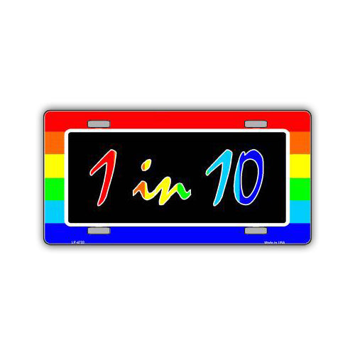 Aluminum License Plate Cover - Rainbow Gay Pride Flag 1 in 10