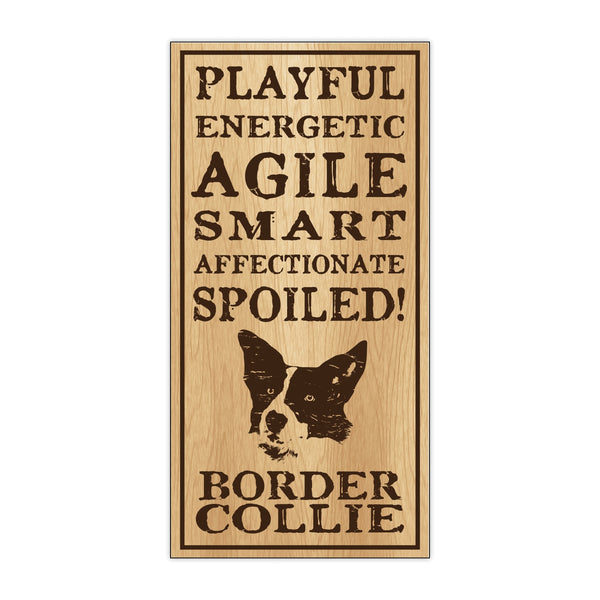 Wood Sign - Spoiled Border Collie
