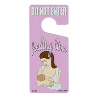 Door Tag Hanger - Do Not Enter, Feeding Time, Pink (4" x 9")