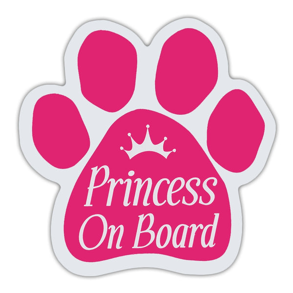 Pink Dog Paw Magnet - Princess On Board