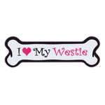 Pink Dog Bone Magnet - I Love My Westie