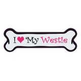 Pink Dog Bone Magnet - I Love My Westie
