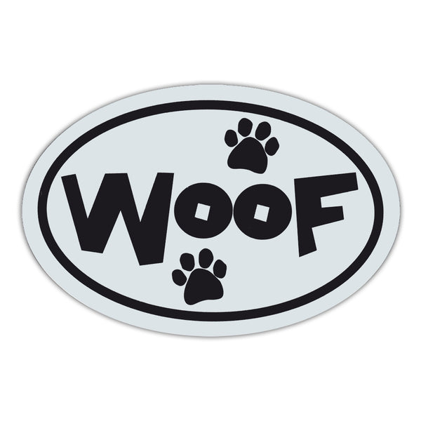Oval Magnet - Woof Black & White
