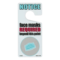 Door Tag Hanger - Notice, Face Masks Required Beyond This Point (4" x 9")