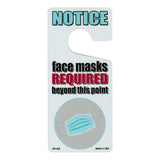 Door Tag Hanger - Notice, Face Masks Required Beyond This Point (4" x 9")