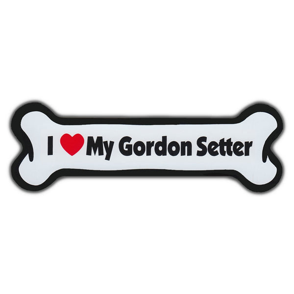 Dog Bone Magnet - I Love My Gordon Setter