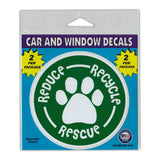 Window Decals (2-Pack) - Reduce, Recycle, Rescue (4" Diameter)