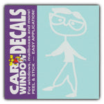 Window Decal - Boy With Glasses (4.5" Tall)