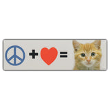 Bumper Sticker - Peace + Heart = Kitten 