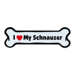 Dog Bone Magnet - I Love My Schnauzer (7" x 2")