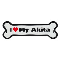 Dog Bone Magnet - I Love My Akita