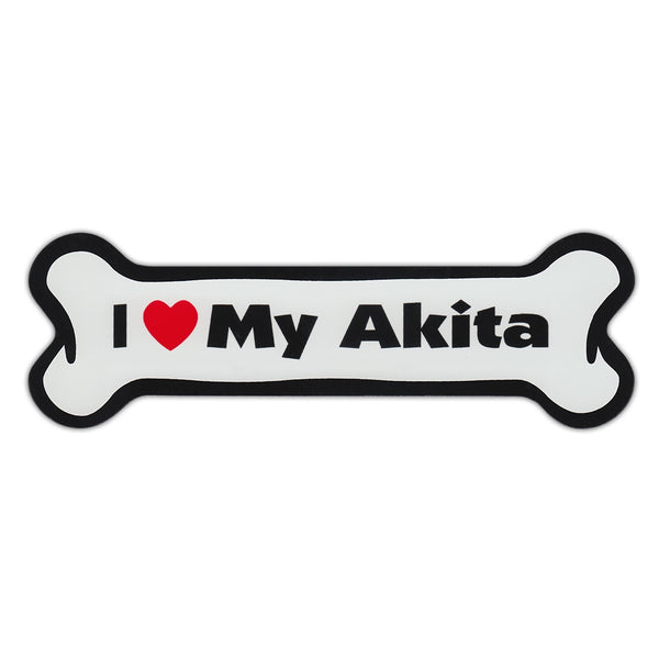 Dog Bone Magnet - I Love My Akita