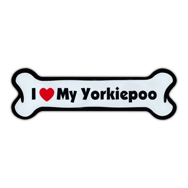 Dog Bone Magnet - I Love My Yorkiepoo