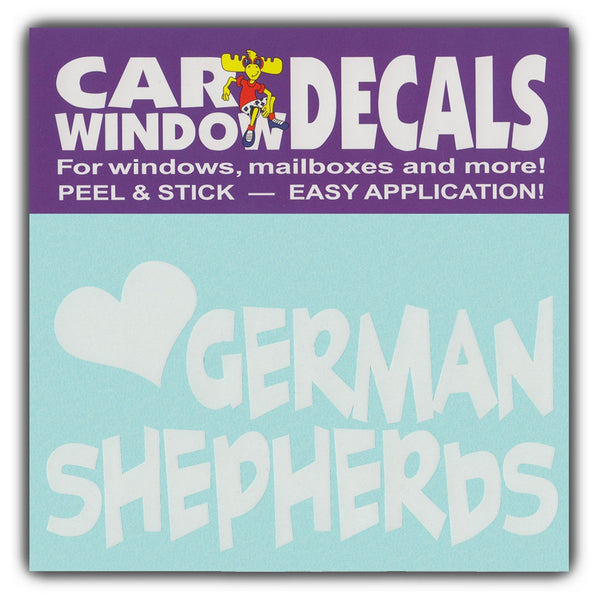 Window Decal - Love German Shepherds (4.5" Wide)