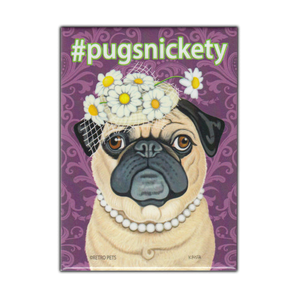 Refrigerator Magnet - Hashtag Dog Series, Pug