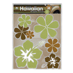 Magnet Variety Pack - Green/Brown Hawaiian Flowers, 2" to 3.5" Wide Each