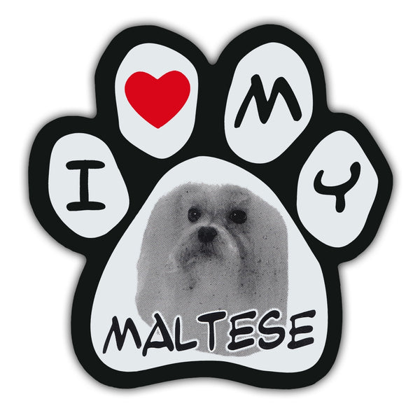Picture Paw Magnet - I Love My Maltese