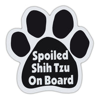 Dog Paw Magnet - Spoiled Shih Tzu On Board