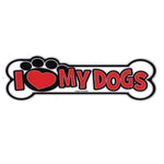 Magnet - I Love My Dogs  (5.5" x 2")