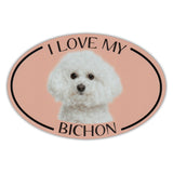 Oval Dog Magnet - I Love My Bichon