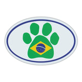 Oval Magnet - Dog Paw Brazilian Flag
